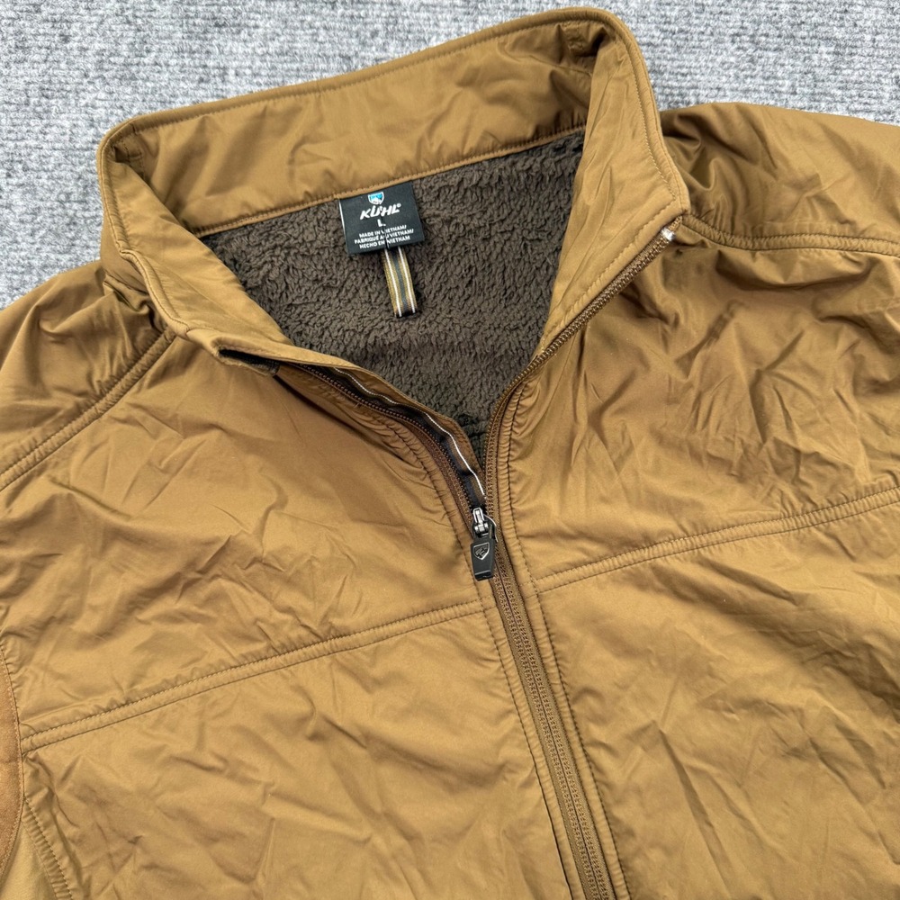 KUHL Aero Lite Insulated‎ Vest Large Brown Fleece Lined Full Zip Women's